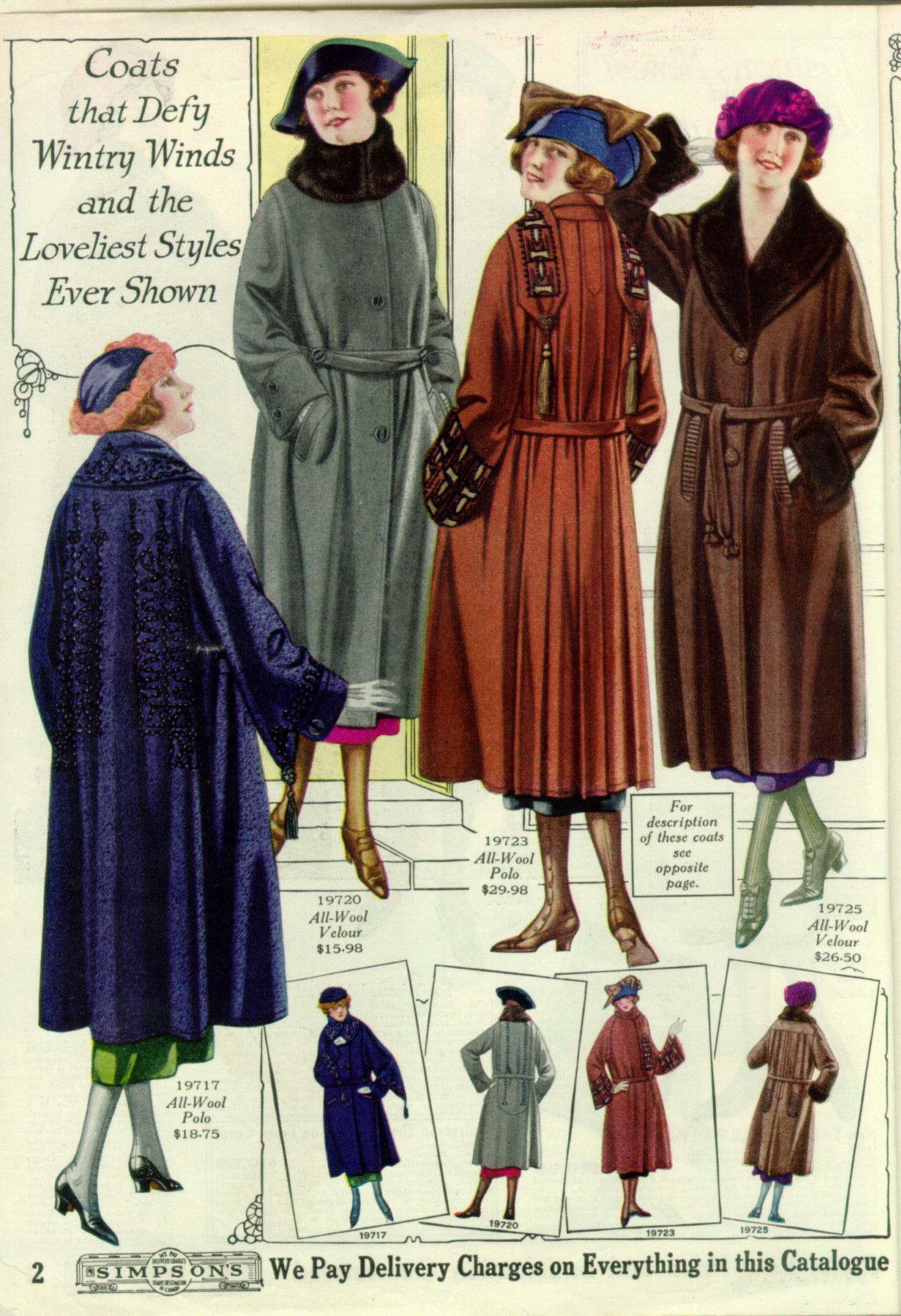 1918 Simpson Company Catalog Mens Winter Wear Hats Fall Winter Print Ad  398A 